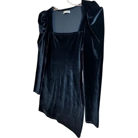 reformation black velvet mini dress PRISILLA MINI DRESS